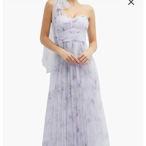 Dessy Collection One Shoulder Lavender Dress